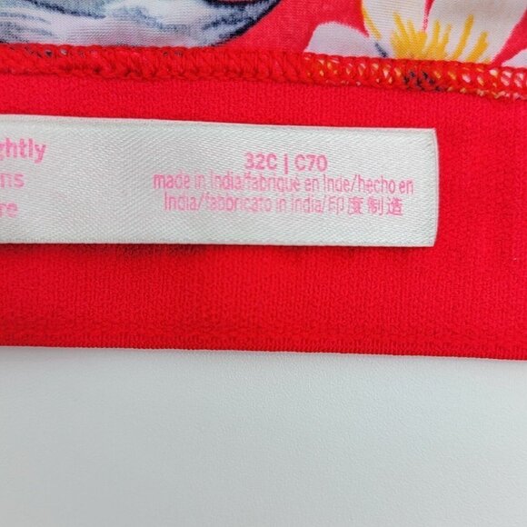 Pink Victorias Secret Wear Everywhere Wireless Lightly Lined Bra 32C Red Floral - Picture 11 of 14